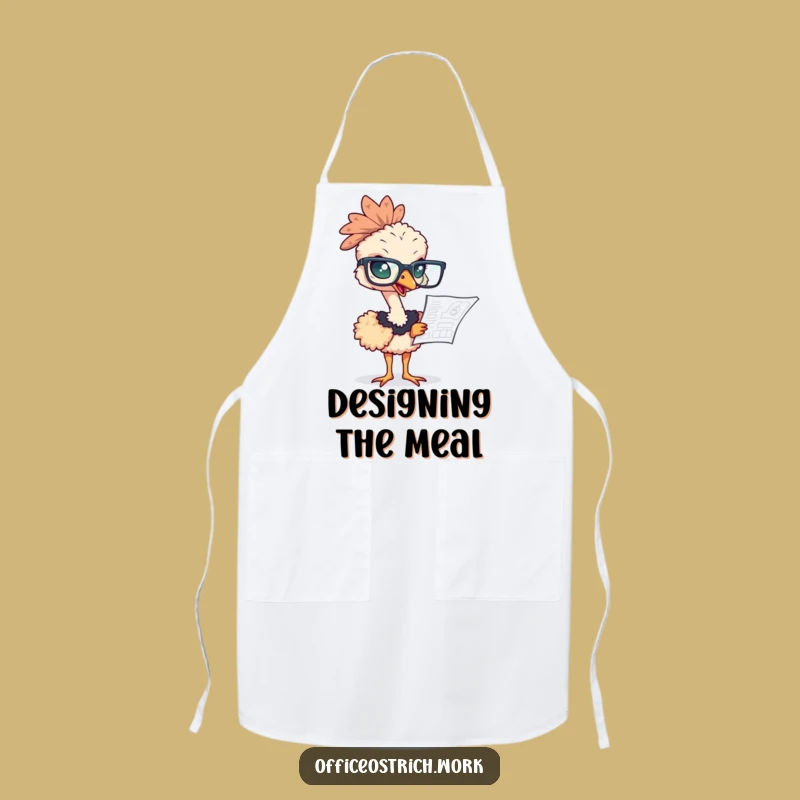 Funny Ostrich Design Apron - Hilarious Chef Gift for Master Planners