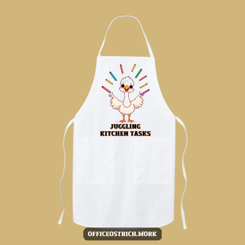 Funny Juggling Ostrich Apron - Creative Kitchen Fun, Great Funny Gift