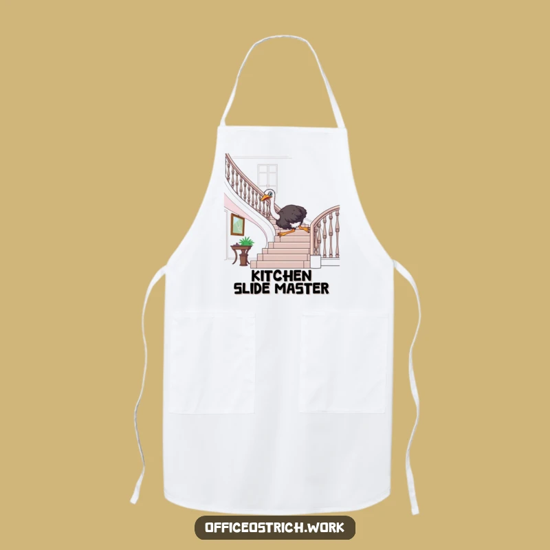 Funny Ostrich Banister Chef Apron - Hilarious Kitchen Gift for Playful Cooks