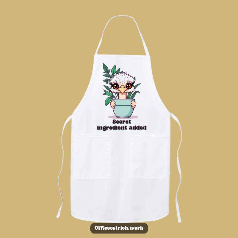 Funny Ostrich Kitchen Prankster Apron - Hilarious Cooking Gift for the Sly Chef