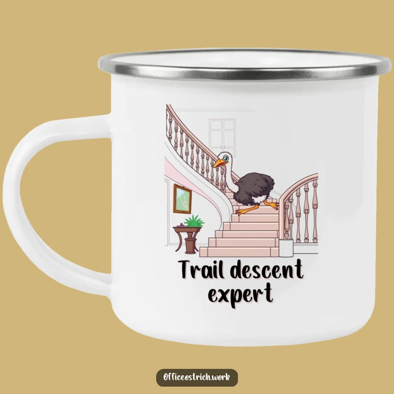 Funny Ostrich Adventure Mug - Hilarious Outdoor Gift for Trail Tales