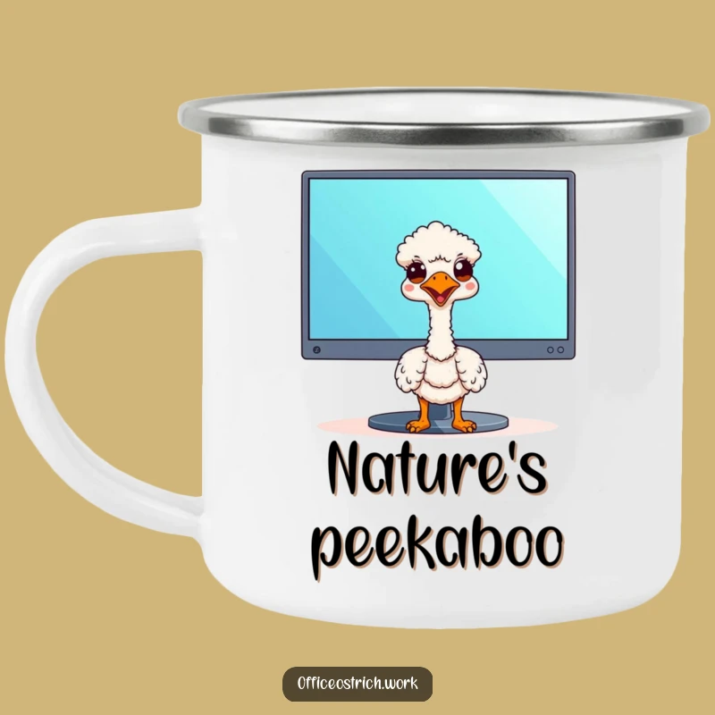 Funny Kawaii Ostrich Camping Mug - Adventure Humor, Perfect Funny Gift