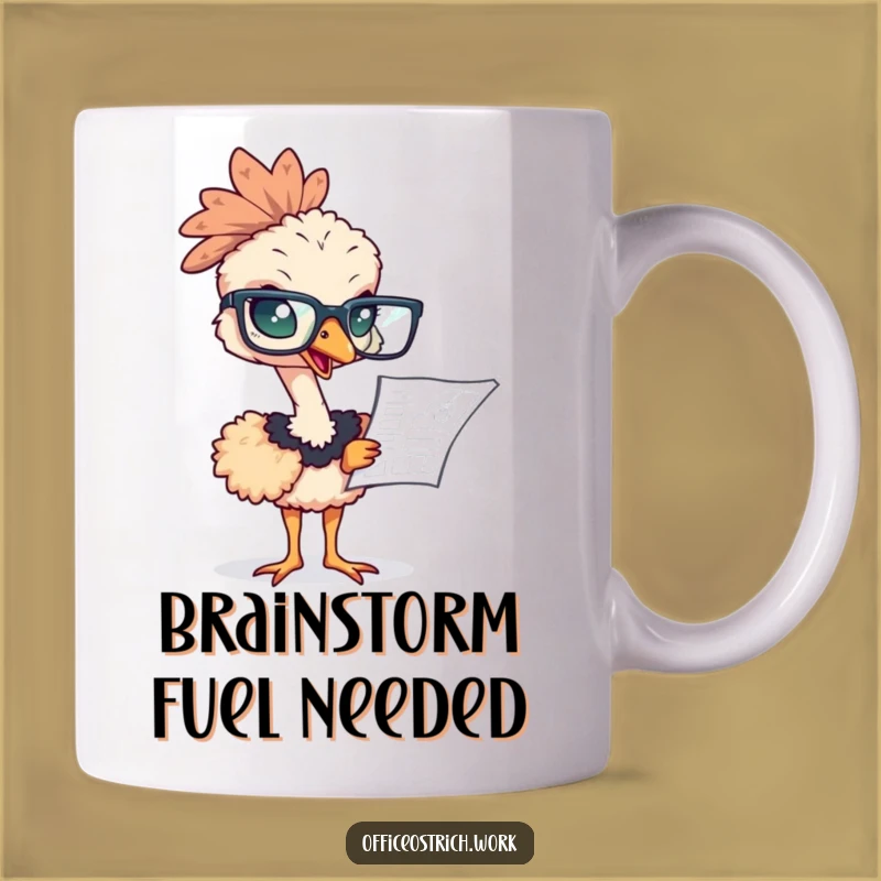 Funny Ostrich Blueprint Mug - Hilarious Engineering Gift for Detail-Oriented Minds