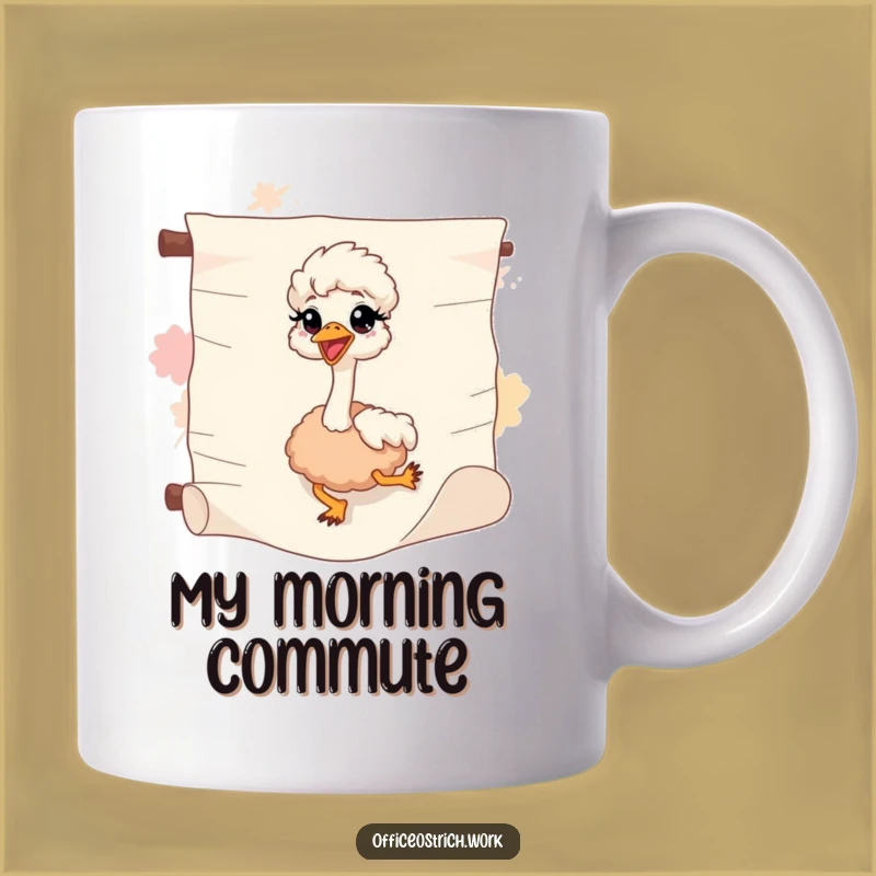 Funny Sliding Ostrich Mug - Relaxing Office Humor, Perfect Funny Escape Gift