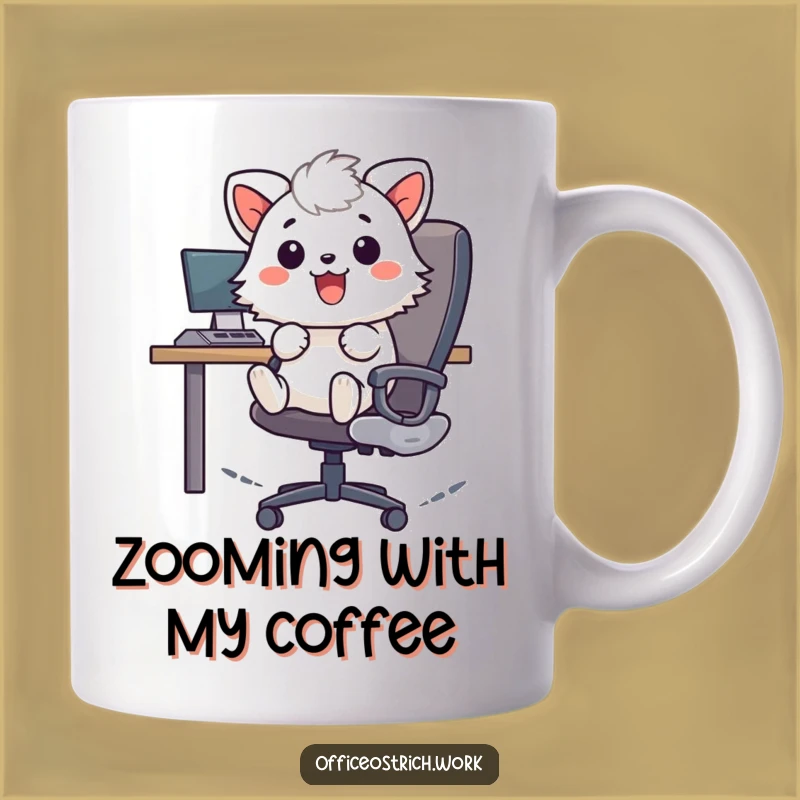 Funny Zooming Office Animal Mug - Hilarious Gift for Energetic Personalities