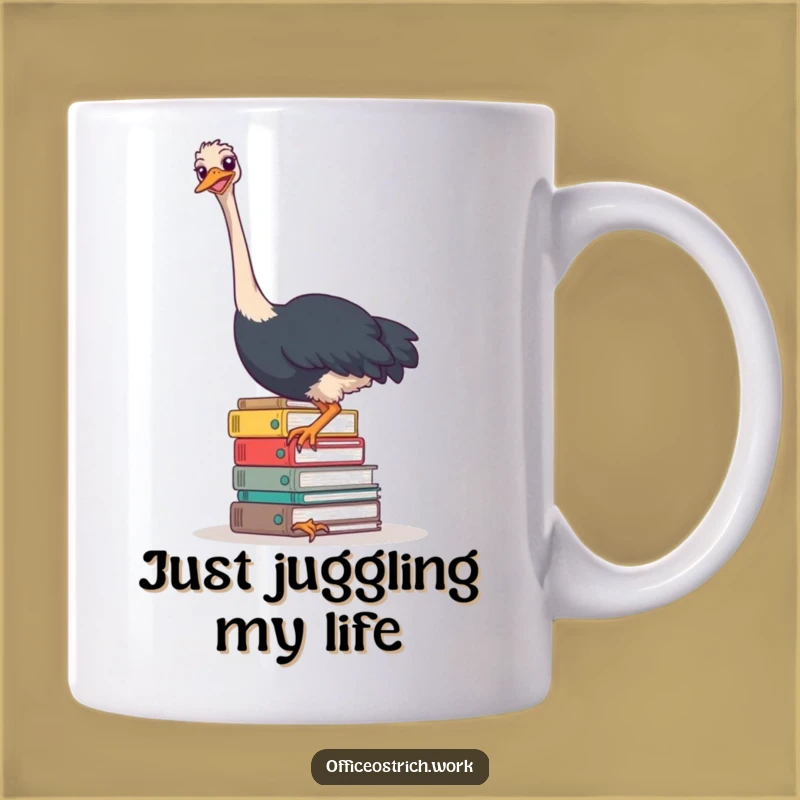 Funny Ostrich File Fiasco Mug - Hilarious Office Humor Gift for Busy Professionals