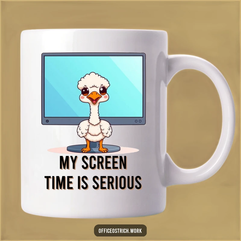 Funny Kawaii Ostrich Peeking Mug - Adorable Office Humor Gift for Coworkers