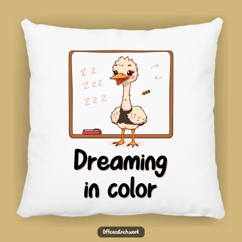 Funny Ostrich Whiteboard Scribble Pillow: Gift of Comfort and Creative Charm