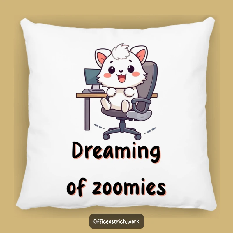 Comfy Funny Zooming Office Animal Pillow - Cute Humorous Home Decor
