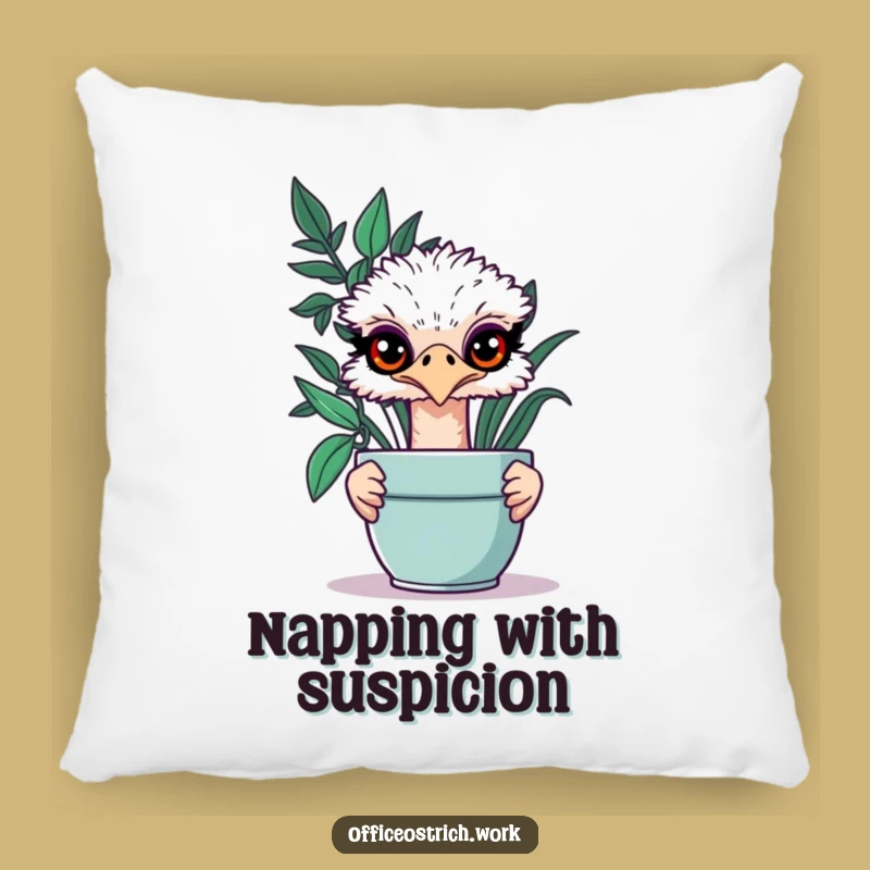 Funny Ostrich Cozy Pillow - Hilarious Naptime Gift for Secret Keepers