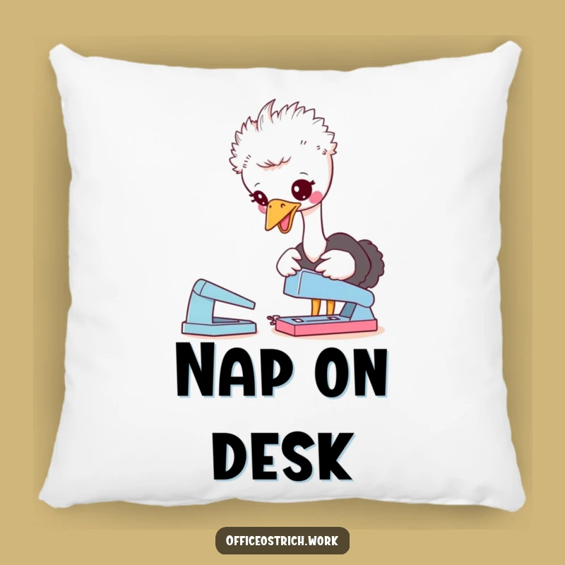 Funny Ostrich Stapler Pillow: Comfy Desk Buddy & Cute Accent