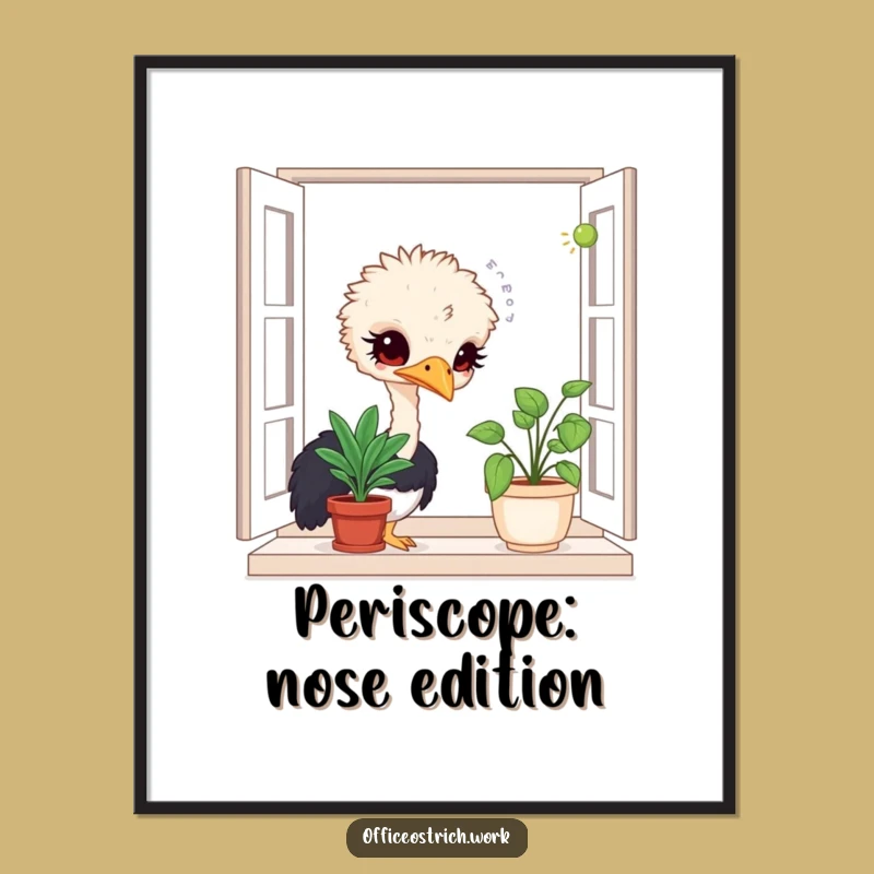 Funny Ostrich Digital Art: Bring Curious Charm to Your Walls