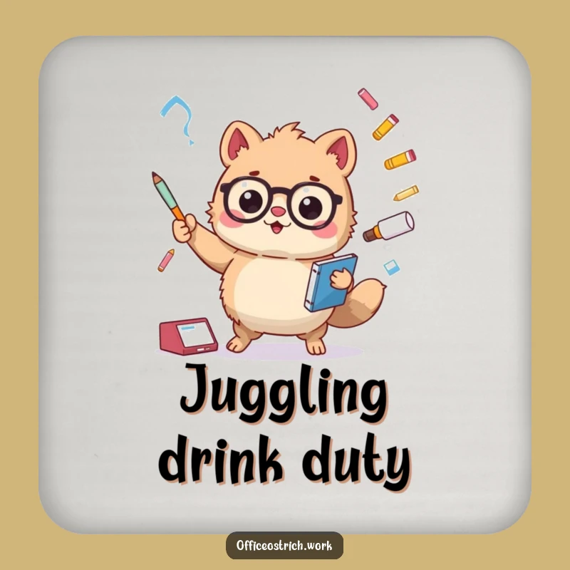 Funny Office Juggling Coaster - Protect Surfaces with Humorous Style