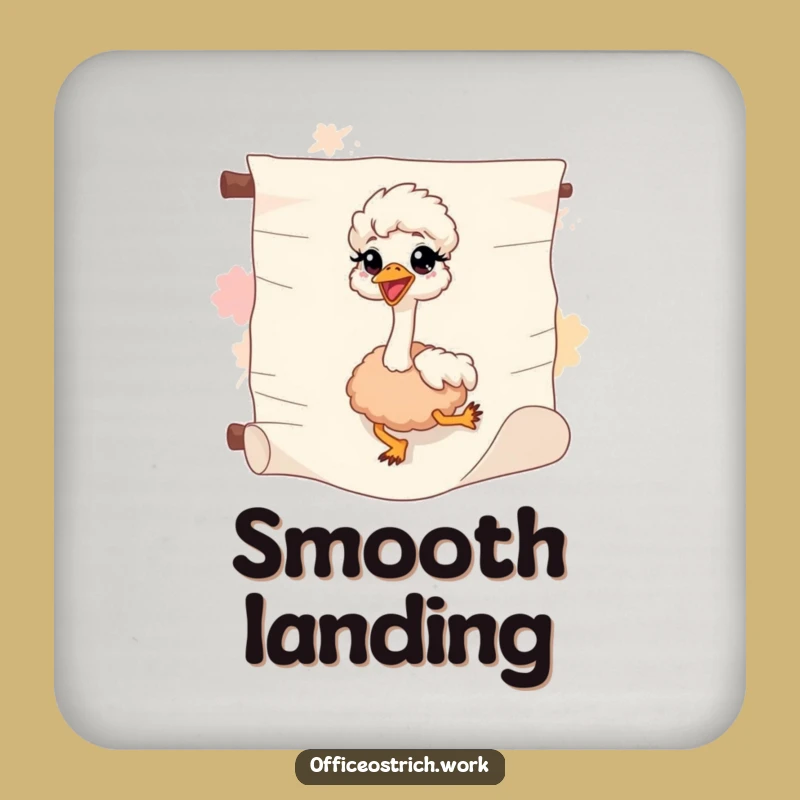 Funny Sliding Ostrich Drink Coaster - Protect Surfaces with Fun, Great Funny Gift