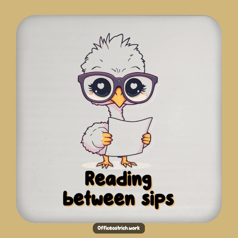 Funny Ostrich Glasses Coaster: Protect Surfaces with Smart Style