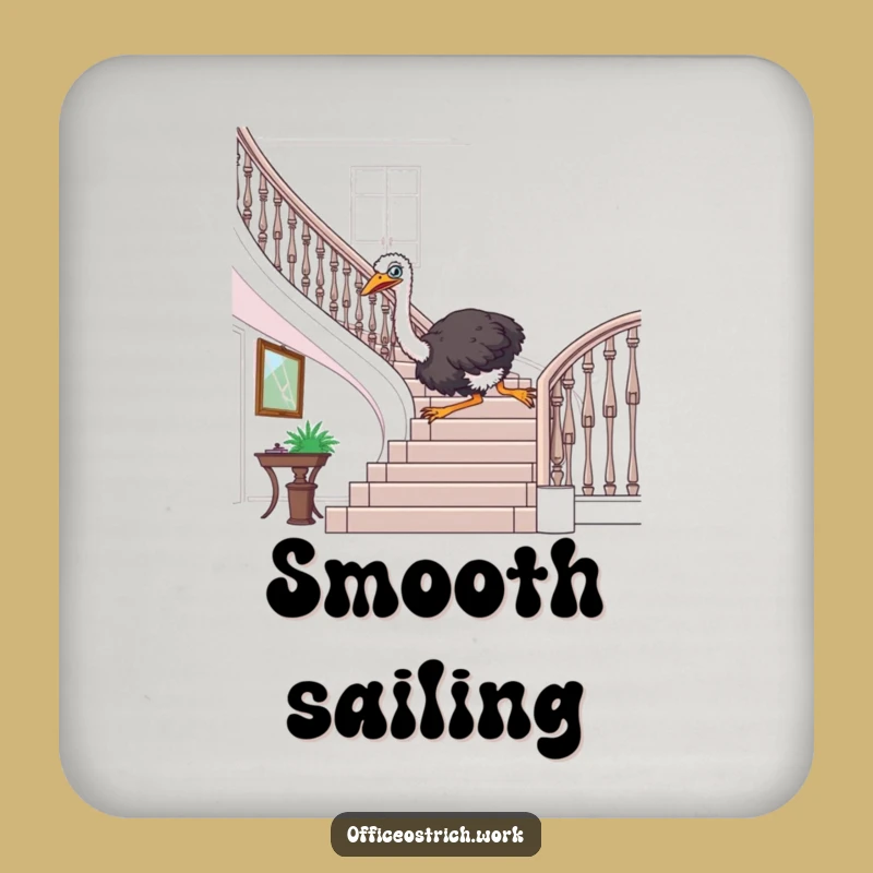 Funny Ostrich Banister Coaster - Hilarious Office Gift to Protect Surfaces with Flair