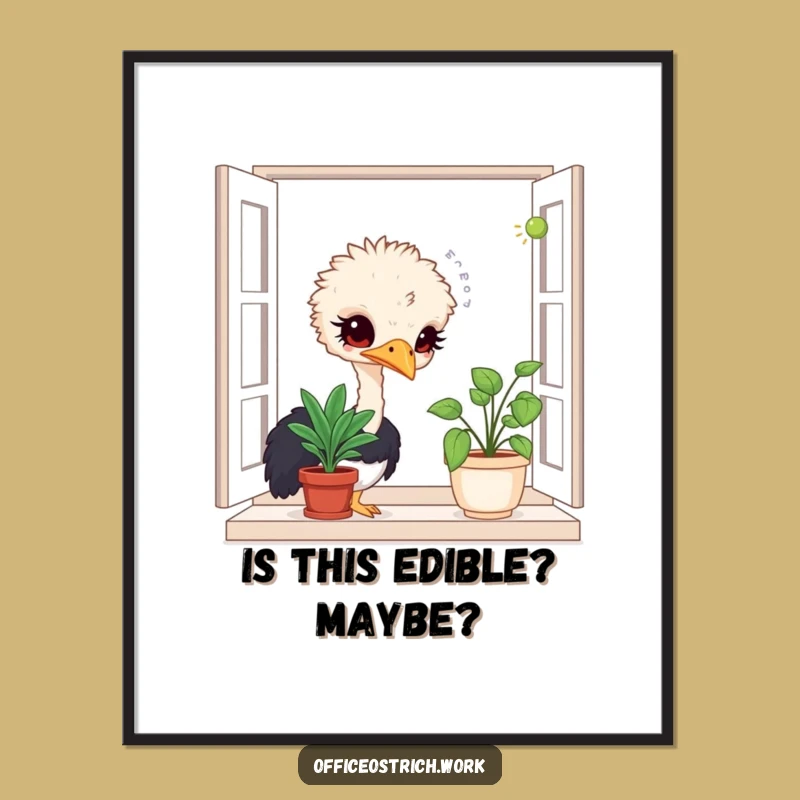 Funny Ostrich Poster: Add Curious Charm to Your Walls with This Art Print