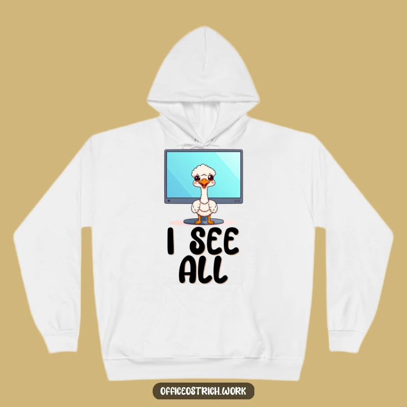 Funny Kawaii Ostrich Hoodie - Cozy Office Humor Sweatshirt, Ideal Funny Gift