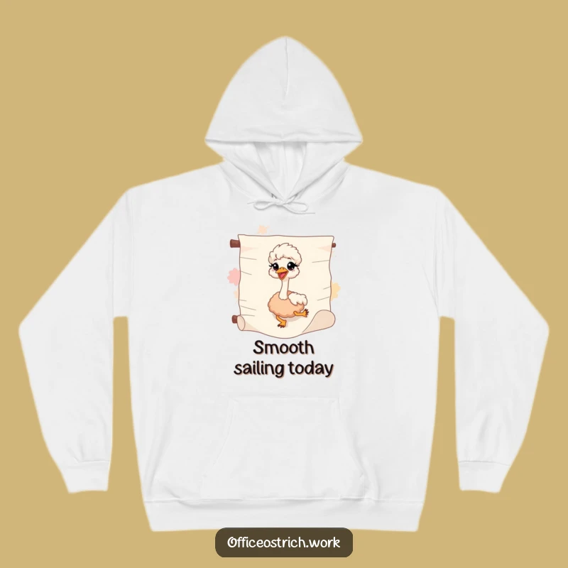 Funny Sliding Ostrich Hoodie - Cozy Escape Humor, Awesome Funny Gift