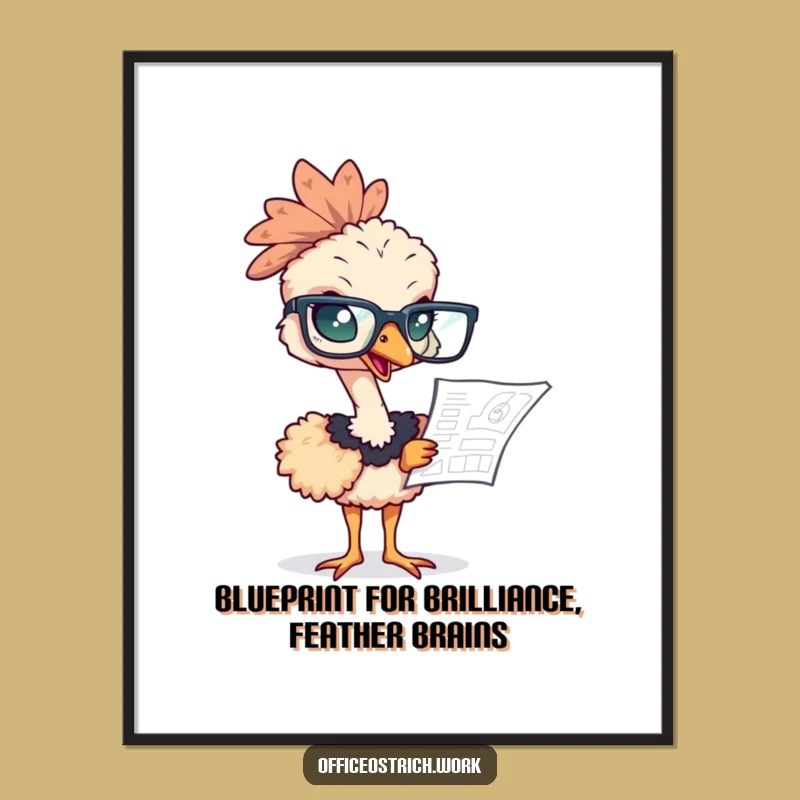 Funny Free Printable Ostrich Wall Art: Blueprint Focus Downloadable Decor