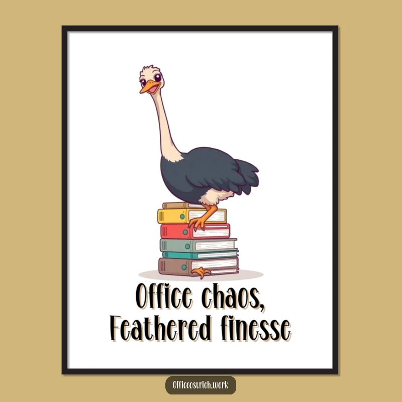 Funny Free Printable Ostrich Wall Art: Office Humor Downloadable Decor