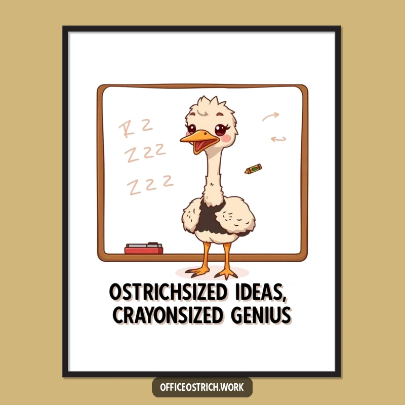 Free Printable Ostrich Wall Art: Quirky Artistic Scribble Downloadable Decor