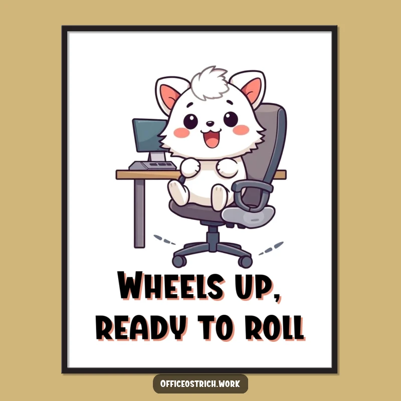 Funny Free Printable Wall Art: Office Chair Animal, Downloadable Art Gift!