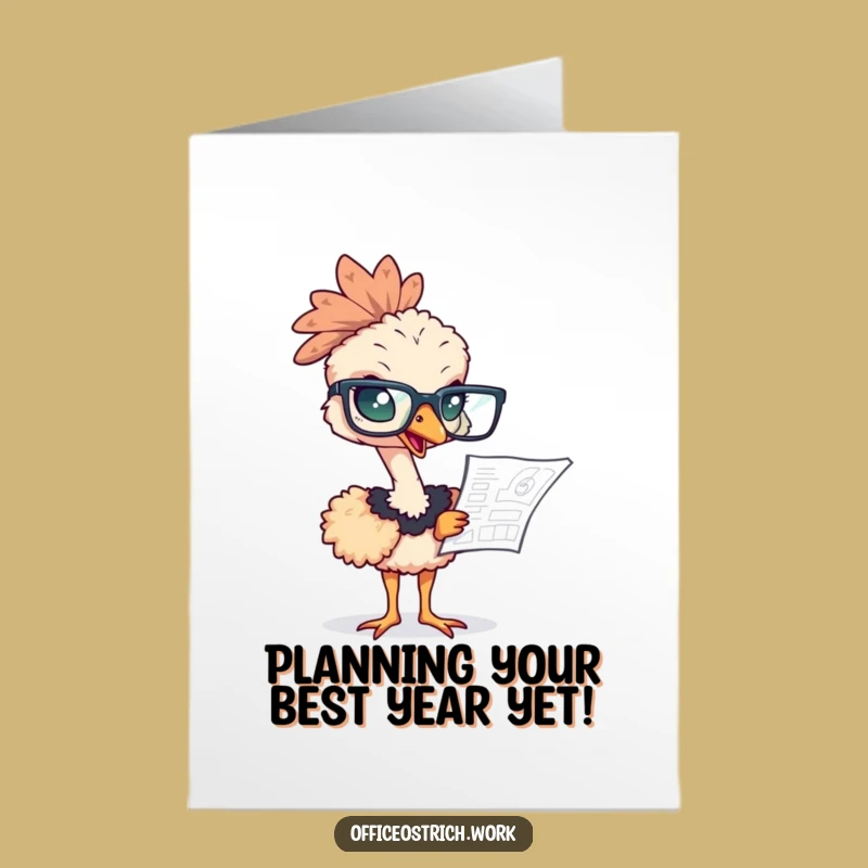 Free Printable Ostrich Birthday Card: Focused Genius Downloadable