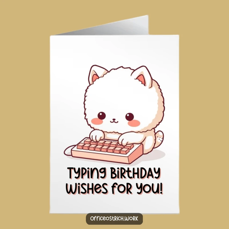 Free Printable Birthday Card: Tiny Keyboard Animal, Funny Downloadable Gift!