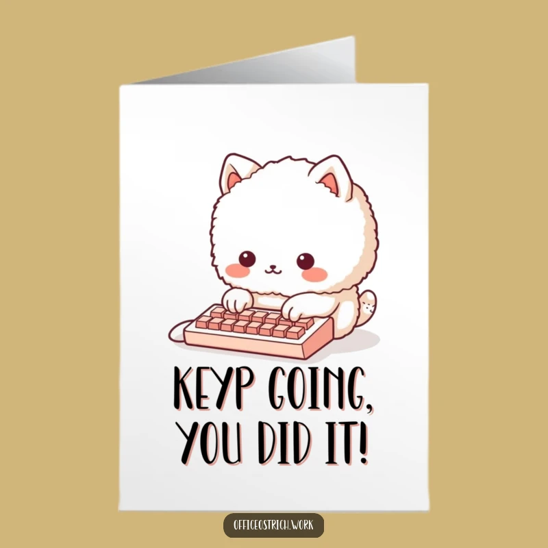 Free Printable Congrats Card: Tiny Keyboard Animal, Funny Downloadable Gift!