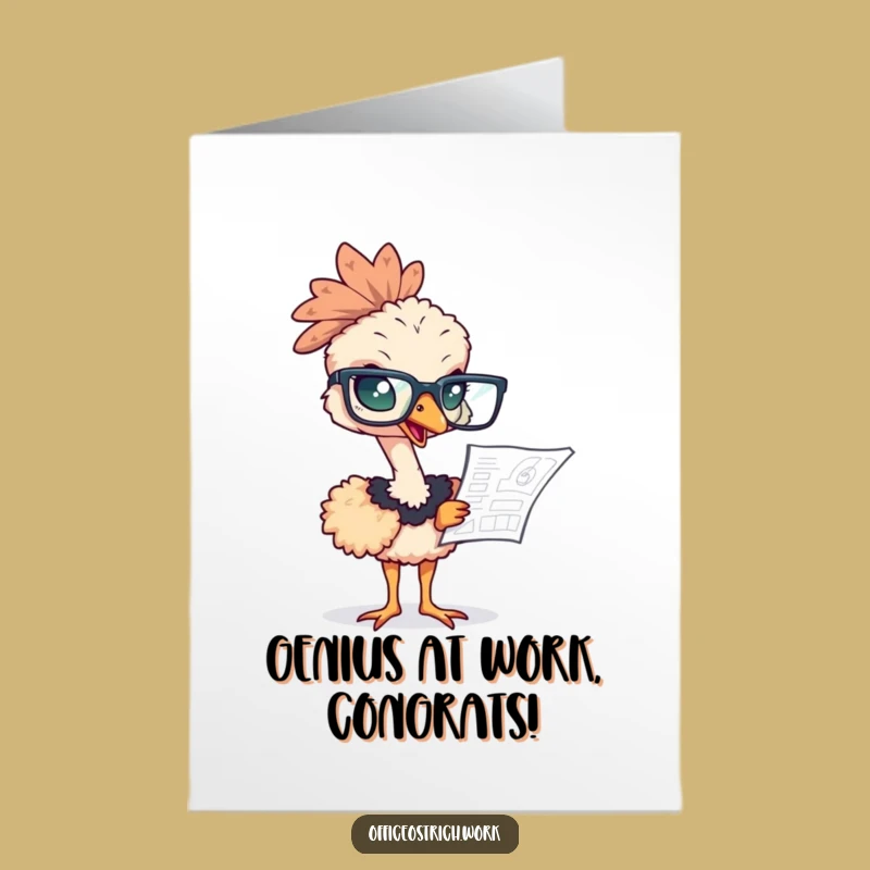 Free Printable Ostrich Congratulations Card: Blueprint Genius Downloadable