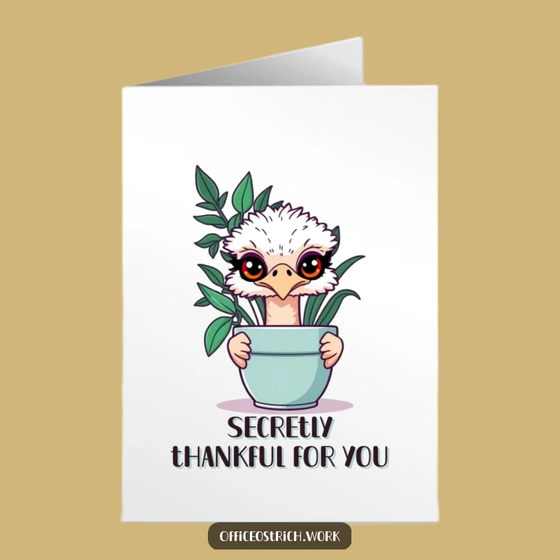 Free Printable Ostrich Thank You Card: Sneaky Gratitude Downloadable