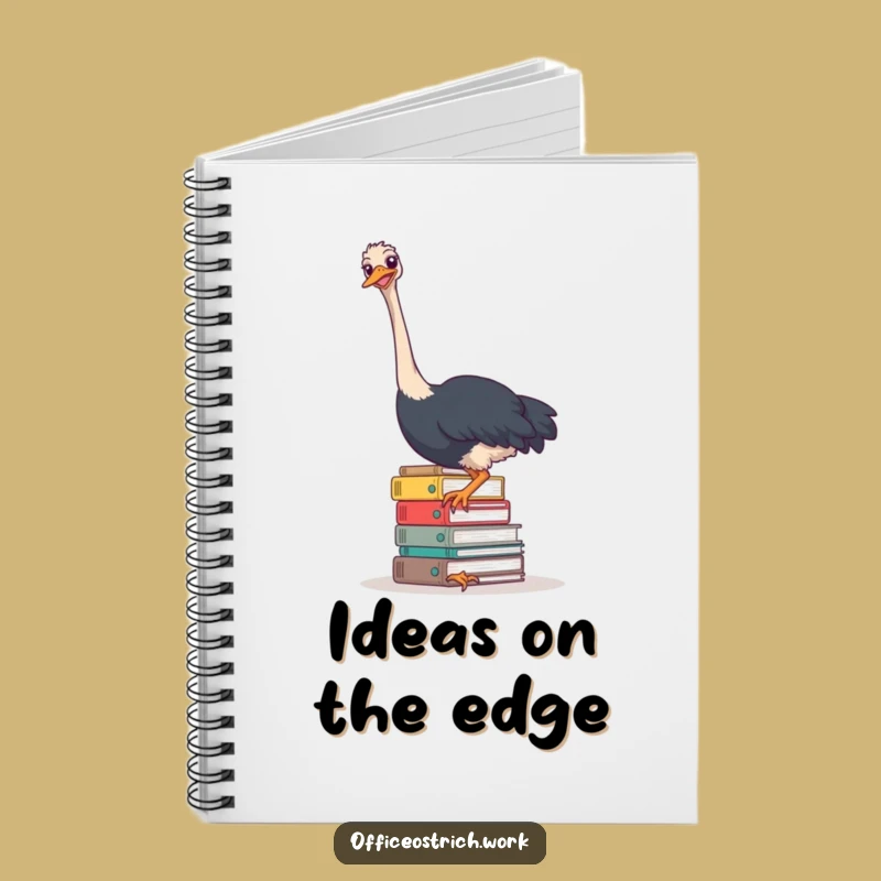 Funny Ostrich Note-Taking Notebook - Hilarious Office Gift for Creative Brainstorms