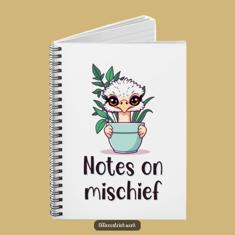 Funny Ostrich Secret Notebook - Hilarious Office Gift for Hidden Thoughts