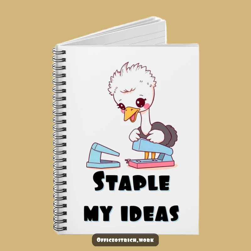 Funny Ostrich Stapler Notebook: Office Notes & Quirky Journal