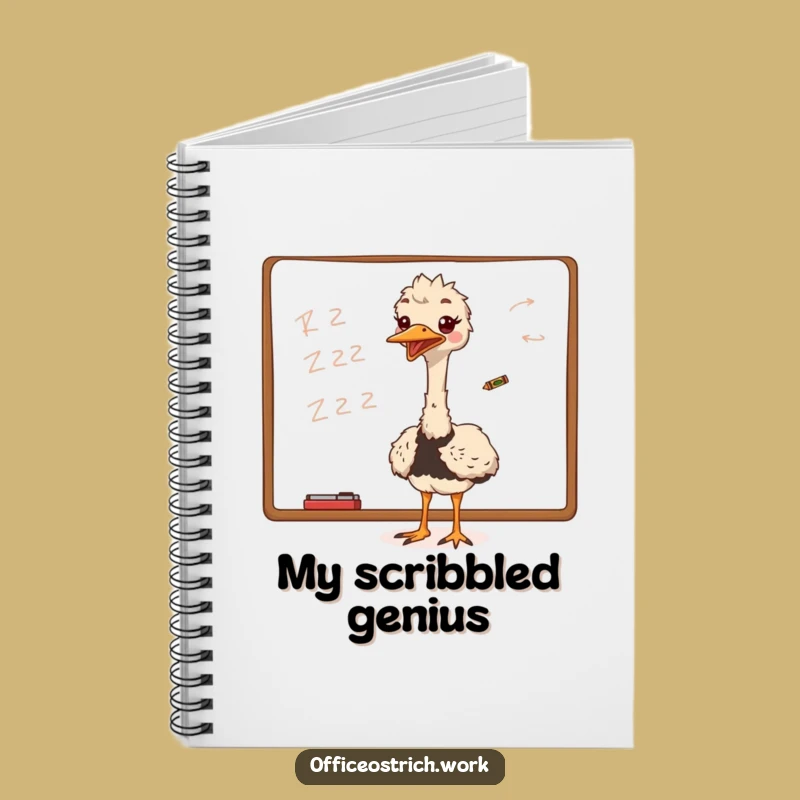 Funny Ostrich Whiteboard Scribble Notebook: Gift for Imaginative Note-Takers