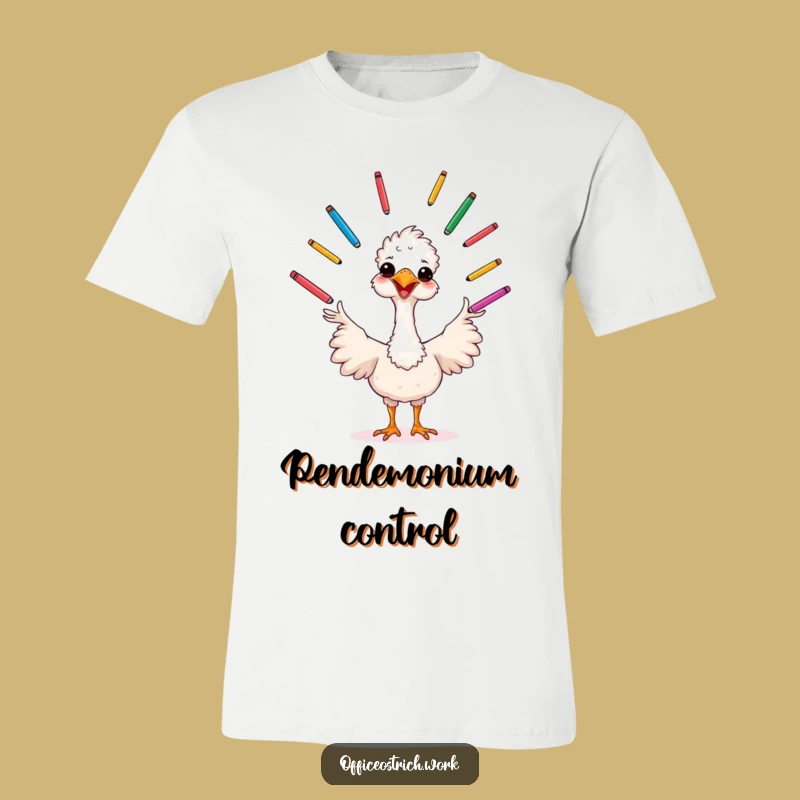 Funny Juggling Ostrich T-Shirt - Artistic Office Wear, Ideal Funny Gift