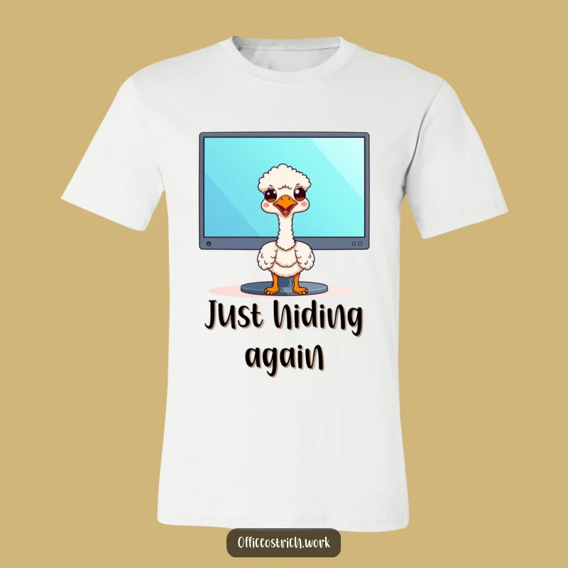 Funny Kawaii Ostrich T-Shirt - Adorable Office Humor Tee, Perfect Funny Gift
