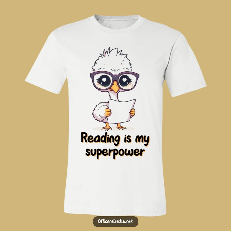 Funny Ostrich Glasses T-Shirt: Look Smart with This Hilarious Bird Design