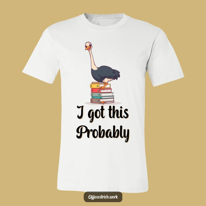Funny Ostrich Office Overload T-Shirt - Hilarious Gift for Anyone Drowning in Paperwork