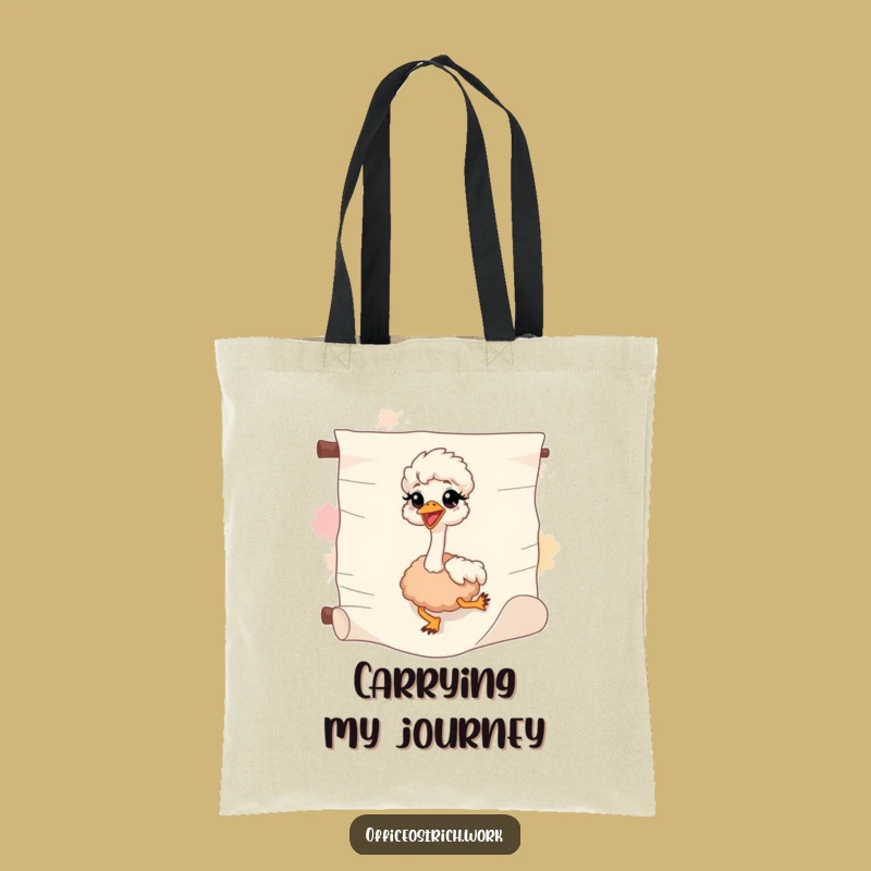 Funny Sliding Ostrich Tote Bag - Adventure Companion, Great Funny Gift