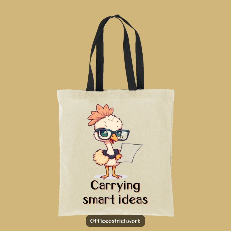 Funny Ostrich Plan Tote Bag - Hilarious Organizer Gift for the Detail-Minded
