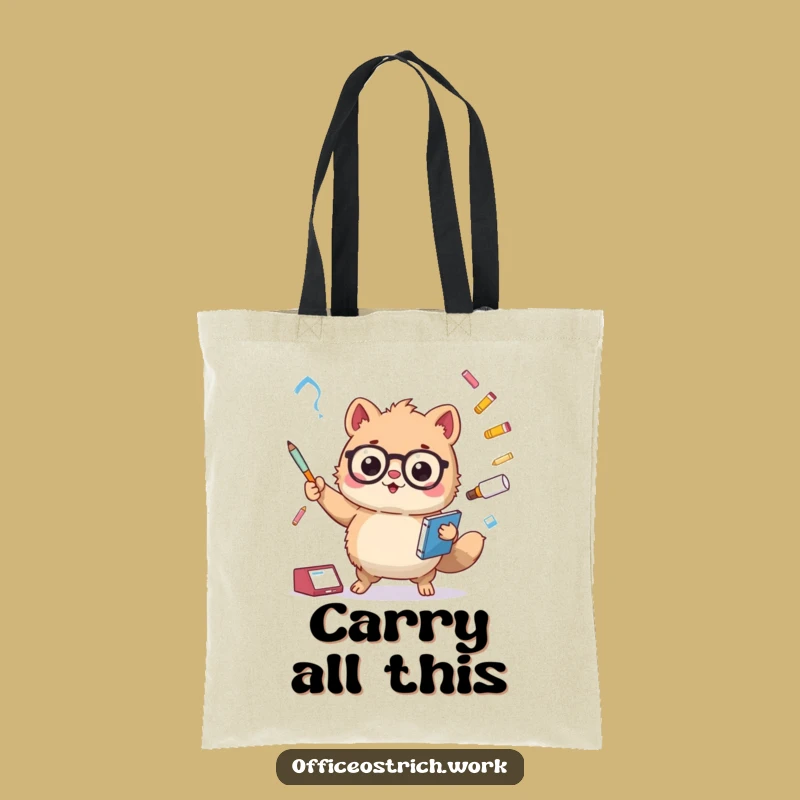 Funny Juggling Office Animal Tote Bag - Eco-Friendly Humorous Gift