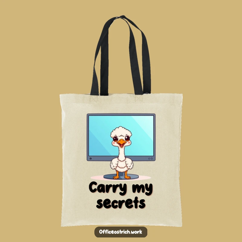 Funny Kawaii Ostrich Tote Bag - Hilarious Office Companion, Great Funny Gift