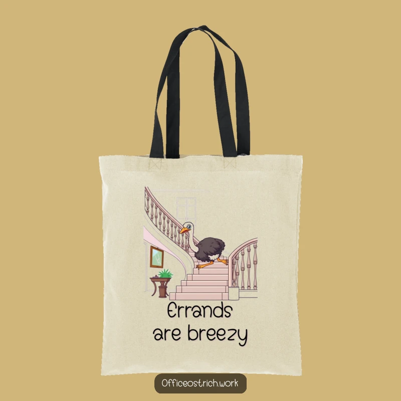Funny Ostrich Banister Express Tote Bag - Hilarious Office Carry-All Gift for Fun