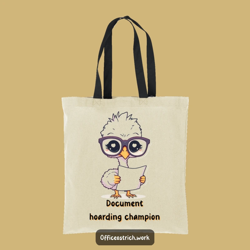 Funny Ostrich Glasses Tote Bag: Carry Your Knowledge with Style