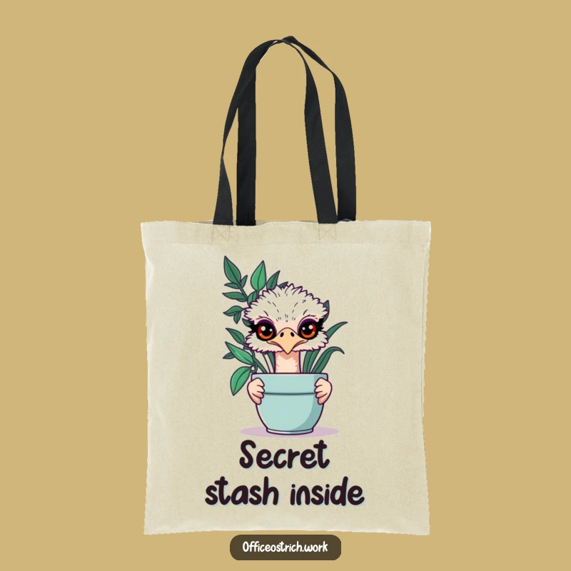 Funny Ostrich Peek-a-Boo Tote Bag - Hilarious Office Organizer Gift for the Sly